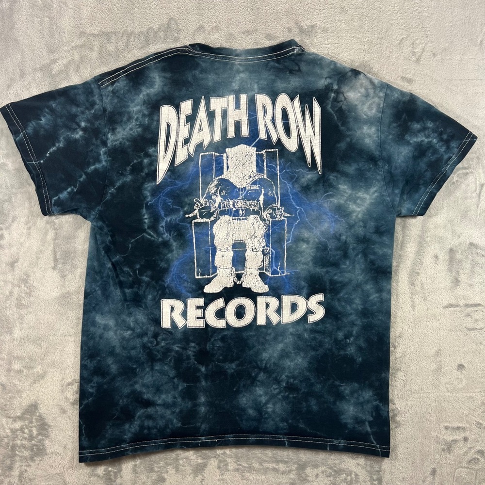 Death Row Records T-Shirt Mens Large Blue Tie Dye Good Ripple Junction Graphic